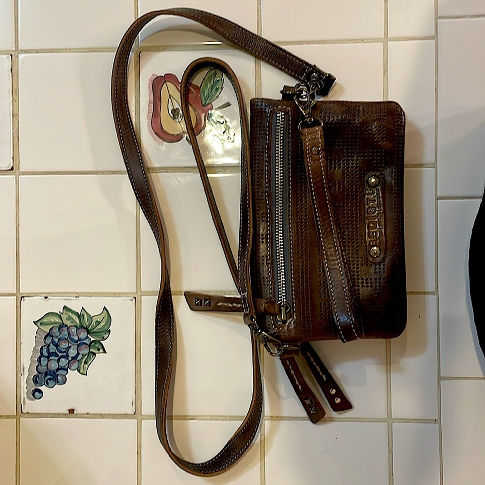 Bed Stu Bayshore Leather Handbag/Wristlet Clutch Purse EUC